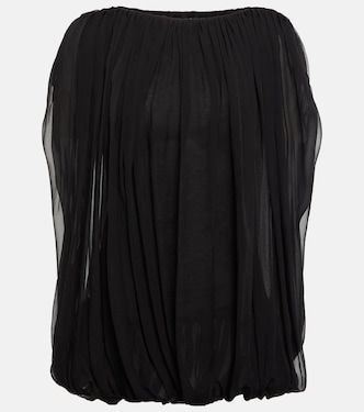 Gathered silk chiffon top | Rick Owens
