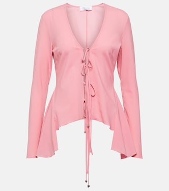 Blusa in misto lana con volant e fiocco | Blumarine