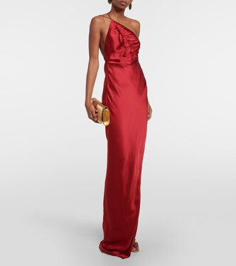 One-shoulder silk charmeuse gown | The Sei