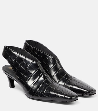 Pumps slingback The Mid Heel Croco in pelle | Toteme