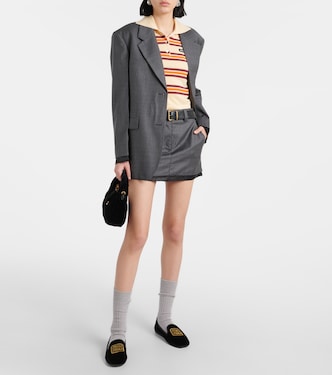 Polo in seta e cotone a righe | Miu Miu