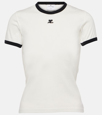 T-shirt in jersey di cotone con logo | Courrèges