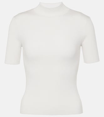 Top de cuello alto de mezcla de seda | Oscar de la Renta