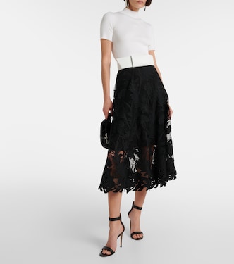Top de cuello alto de mezcla de seda | Oscar de la Renta