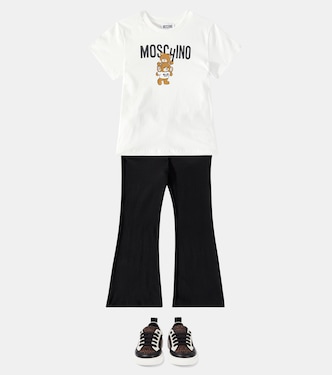 Pantaloni in misto cotone con logo | Moschino Kids