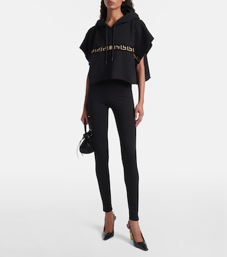 Greca Border jersey cropped hoodie | Versace