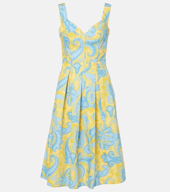 Paisley pleated cotton midi dress | Etro