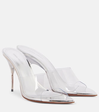 Bianca Glass 95 PVC mules | Amina Muaddi