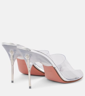 Mules Bianca Glass 95 in PVC | Amina Muaddi