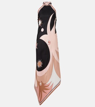 Stella halterneck silk twill maxi dress | Pucci