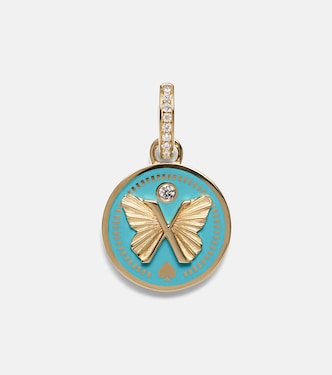 Anhänger Reverie Petite aus 18k Gelbgold und Keramik mit Diamanten | FoundRae