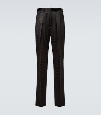 Pantalones de traje de satén con lunares | Tom Ford