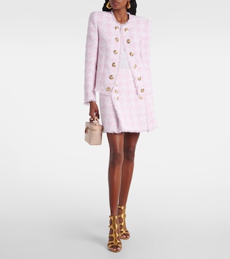 Minigonna in misto cotone pied-de-poule | Balmain