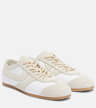 Suede-trimmed leather sneakers | Dries Van Noten