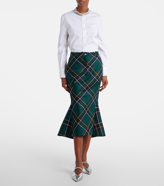 Tartan wool midi skirt | McQueen