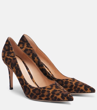 Gianvito 85 leopard-print suede pumps | Gianvito Rossi