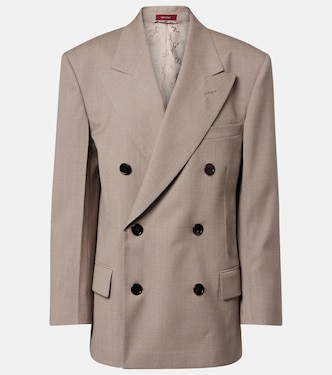 Double-breasted wool mouliné blazer | Gucci