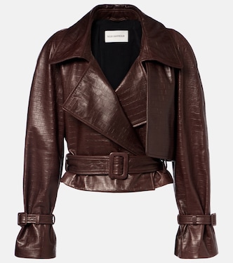Hatti croc-effect leather jacket | Nour Hammour