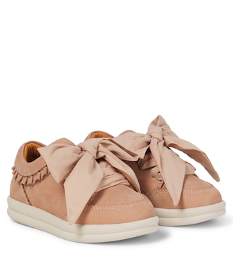 Lexley bow-trimmed leather sneakers | Donsje
