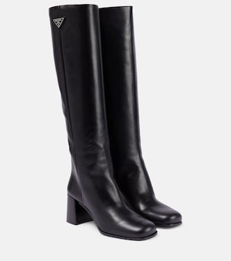 Leather knee-high boots | Prada