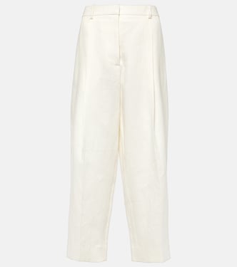 Tonnie cropped linen straight pants | The Row