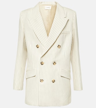 Blazer rayé en coton et lin | Frame