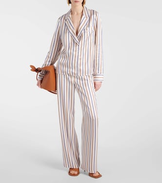 Chemise Lusanne rayée en satin | Veronica Beard