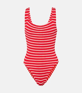 Square Neck striped swimsuit | Hunza G