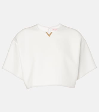 Top cropped VGold in gabardine di cotone | Valentino