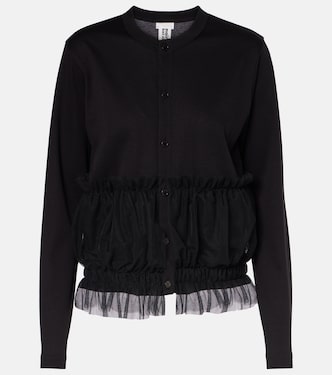 Cárdigan de algodón con volantes | Noir Kei Ninomiya