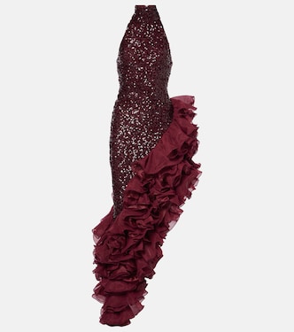 Ruffled sequined midi dress | Rotate