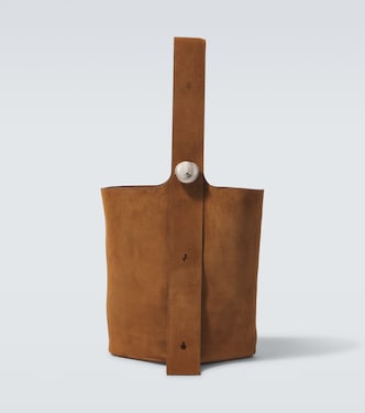 Bucket-Bag Pebble Large aus Veloursleder | Loewe
