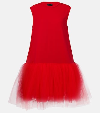 Minikleid aus Baumwoll-Jersey mit Tüll | Simone Rocha