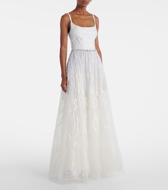 Vestido de novia de tul bordado | Elie Saab