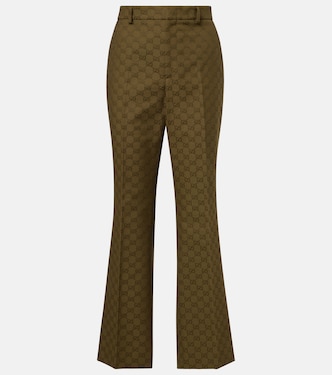 GG jacquard cotton-blend bootcut pants | Gucci
