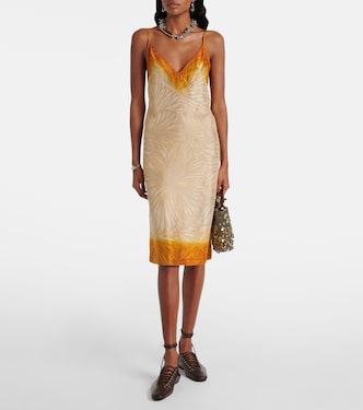 Abito sottoveste in seta ombré con stampa | Dries Van Noten