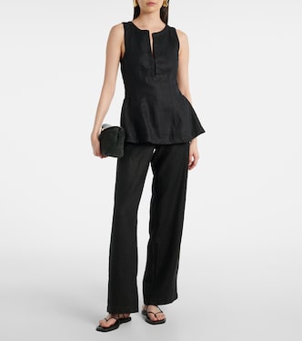 Pantaloni regular Sanne in lino a vita alta | Faithfull