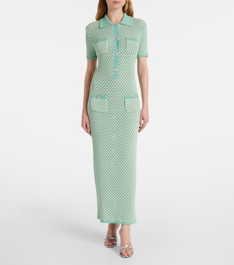 Vestido largo de croché en mezcla de algodón | Versace