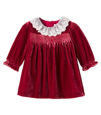 Martina lace-trimmed velvet dress | C'era Una Volta