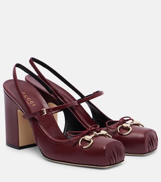 Slingback-Pumps Gucci Horsebit aus Leder | Gucci