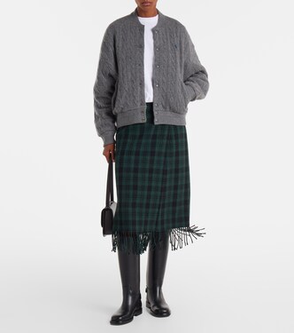Cable-knit wool and cashmere bomber jacket | Polo Ralph Lauren