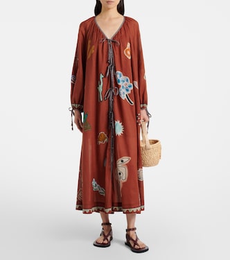 x LRNCE Laurence ramie and cotton maxi dress | Alémais