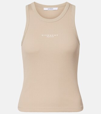 Logo ribbed-knit cotton jersey tank top | Givenchy