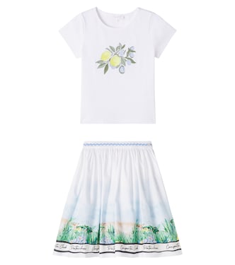 Cotton-blend T-shirt and skirt set | Patachou