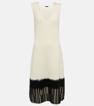 Robe midi en laine et dentelle | Joseph