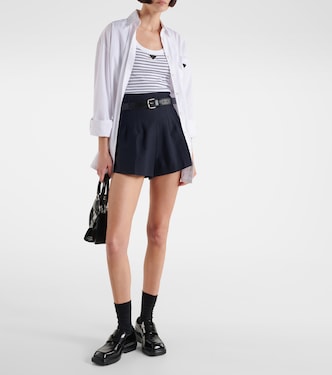 Tank top en jersey de algodón a rayas | Prada