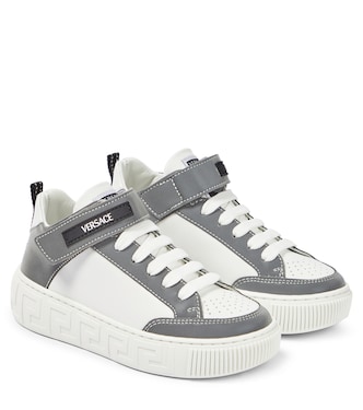 Sneakers alte in pelle con logo | Versace Kids