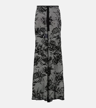Floral mesh maxi skirt | Alaïa