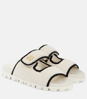 Sandalen aus Häkelstrick | Miu Miu