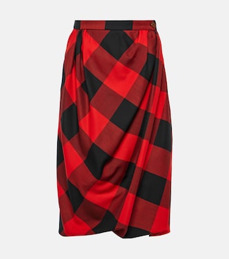 Jupe midi en laine vierge à carreaux | Vivienne Westwood